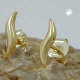 Stecker, kleines Blättchen, 9Kt GOLD