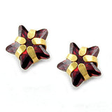 Stecker, synthetischer Granat, 9Kt GOLD