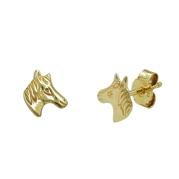 Stecker Pferdekopf ca. 7mm glänzend 9kt GOLD