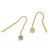 Durchzieher 51x4mm Kettchen Zirkonia 9Kt GOLD