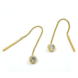 Durchzieher 51x4mm Kettchen Zirkonia 9Kt GOLD