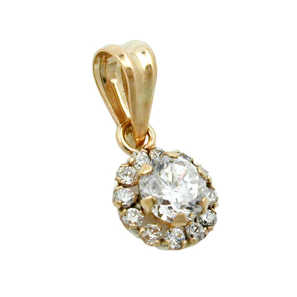 Anhänger, Blume, Zirkonia, 9Kt GOLD