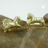 Stecker, Pferde rechts-links, 9Kt GOLD
