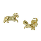 Stecker, Pferde rechts-links, 9Kt GOLD