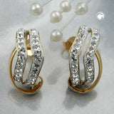Stecker 15x8mm Halbcreole mit Zirkonias 9Kt GOLD