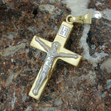 Anhänger, Jesuskreuz bicolor, 9Kt GOLD