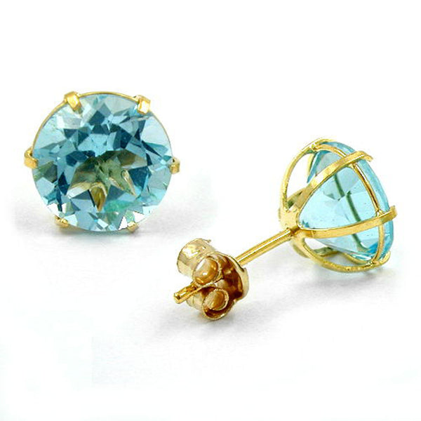 Stecker, synthetisch Blautopas, 8Kt GOLD