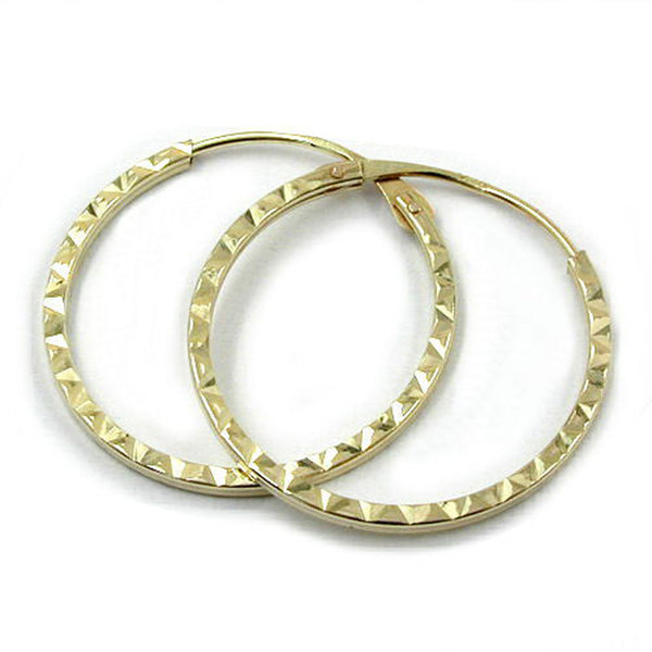 Creole, 17mm, diamantiert 9Kt GOLD