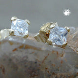 Stecker, Viereck mit Zirkonia 9Kt GOLD