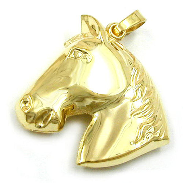 Anhänger, Pferdekopf glänzend 9Kt GOLD