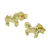 Stecker 6x7mm Pferde glänzend 9Kt GOLD