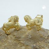 Stecker 6x7mm Pferde glänzend 9Kt GOLD