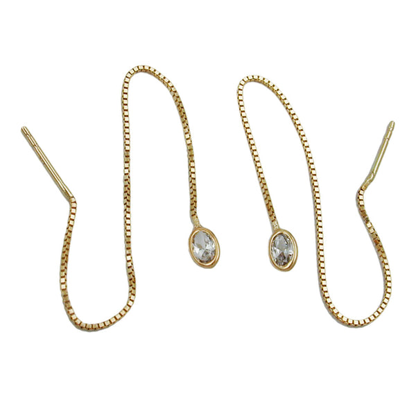 Durchzieher 93x3mm Venezianerkette mit Zirkonia 9Kt GOLD