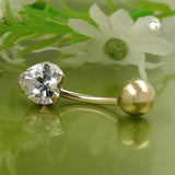 Piercing 20x6mm Banana Zirkonia-Herz 14Kt GOLD