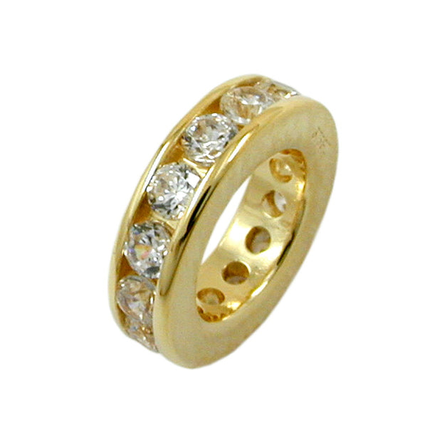 Anhänger 8x2mm Taufring mit Zirkonias 9Kt GOLD