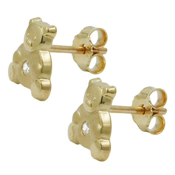 Stecker, Bärchen mit Zirkonia, 9Kt GOLD