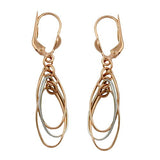 Brisur, 3 Ovale hängend, 9Kt Rotgold