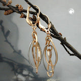 Brisur, 3 Ovale hängend, 9Kt Rotgold
