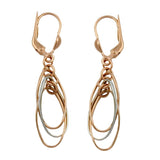Brisur, 3 Ovale hängend, 9Kt Rotgold