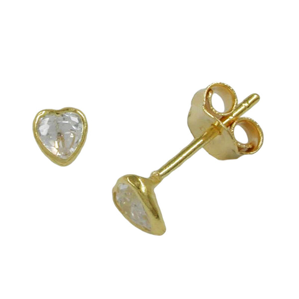 Stecker, Herz mit Zirkonia, 9Kt GOLD