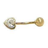 Piercing 20x6mm Zirkonia-Herz 14Kt GOLD