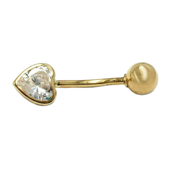 Piercing 20x6mm Zirkonia-Herz 14Kt GOLD