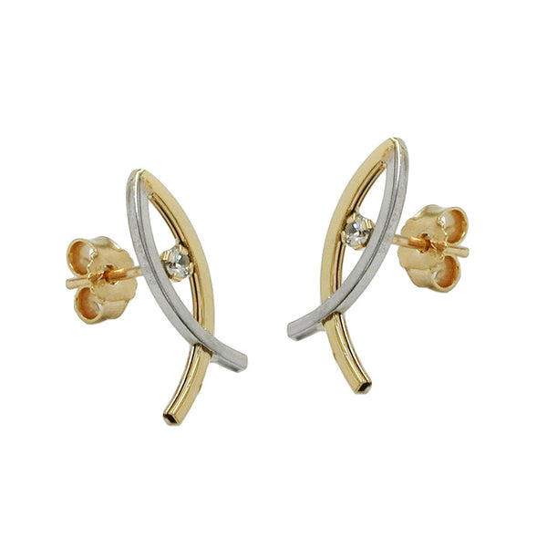 Stecker Jesus Zeichen bicolor 9Kt GOLD