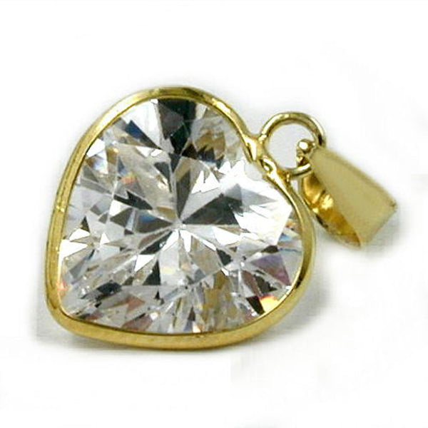 Anhänger, großes Zirkonia-Herz 8Kt GOLD