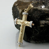 Anhänger 26x16mm Kreuz-Jesus bicolor 9Kt GOLD