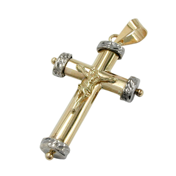 Anhänger 26x16mm Kreuz-Jesus bicolor 9Kt GOLD