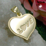 Anhänger, Herz LOVE matt-glzd, 8Kt GOLD