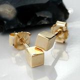 Stecker 3mm Würfel 9Kt GOLD