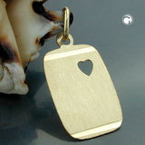 Anhänger, Gravurplatte, 14Kt GOLD