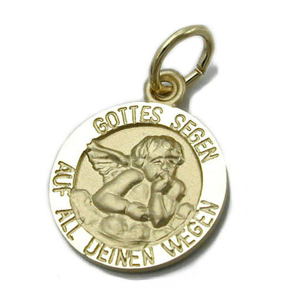 Anhänger, Engel-Taufanhänger 14Kt Gold