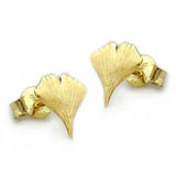 Stecker, 9mm Ginkgoblatt, 14Kt GOLD
