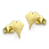 Stecker, 9mm Ginkgoblatt, 14Kt GOLD