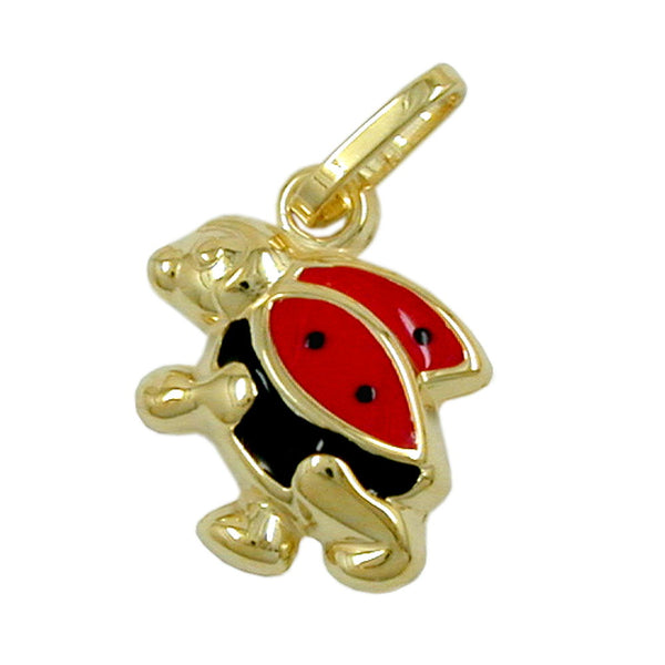 Anhänger 9x8mm Marienkäfer laufend 9Kt GOLD