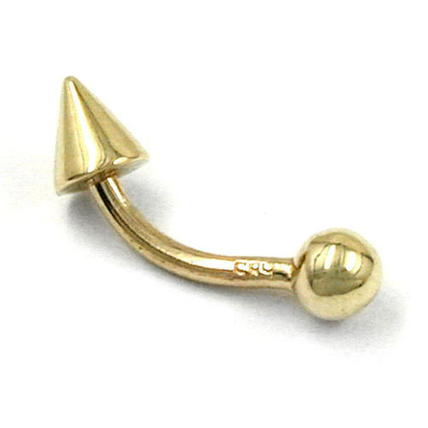 Piercing, mit Kugel und Kegel, 14Kt GOLD