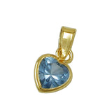 Anhänger Herz, synth. Aqua, 14Kt GOLD