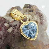 Anhänger Herz, synth. Aqua, 14Kt GOLD