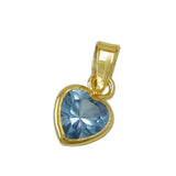 Anhänger Herz, synth. Aqua, 14Kt GOLD