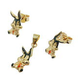 Bugs Bunny Ohrstecker & Anhänger im Set aus 9 Karat Gold