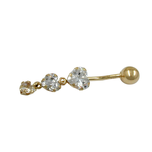 Piercing 35x6mm Banana 3x Zirkonia 14Kt GOLD