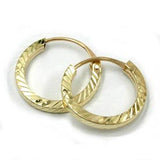 Creole, 13mm, Vierkant diamantiert 9Kt