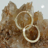 Creole, 13mm, Vierkant diamantiert 9Kt