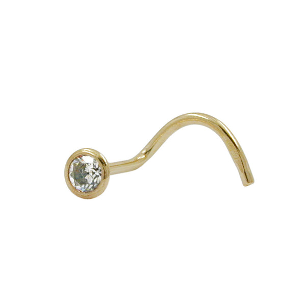Nasenstecker 2,5mm Zirkonia rund weiß 9Kt GOLD