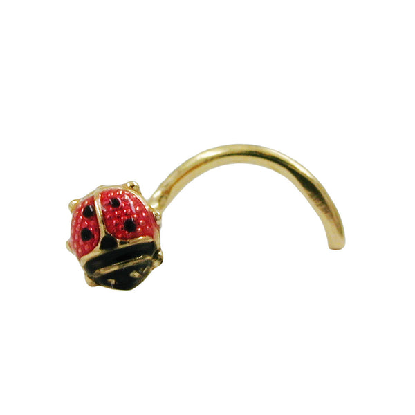 Nasenstecker, Marienkäfer, 18Kt GOLD
