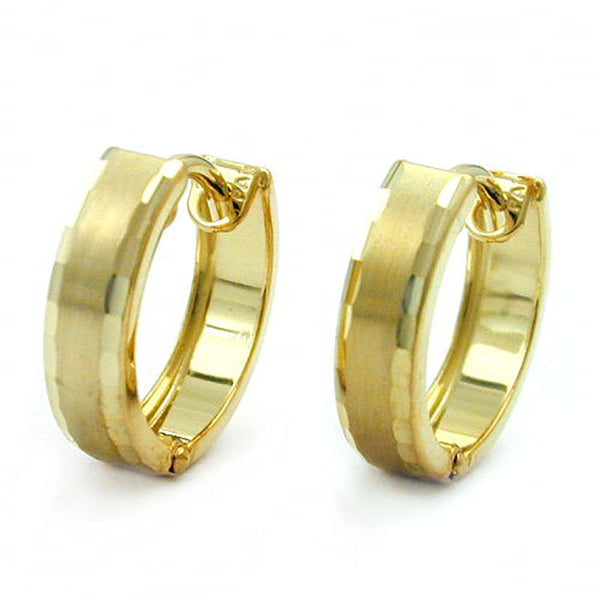 Creole, 12mm matt, diamantiert 9Kt GOLD