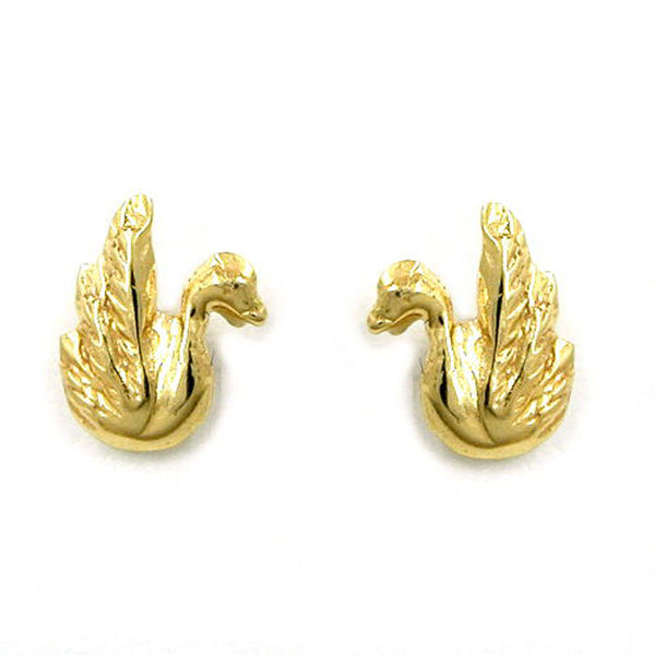 Stecker, Schwan glänzend, 8Kt GOLD
