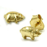 Stecker, Schweinchen glänzend, 8Kt GOLD